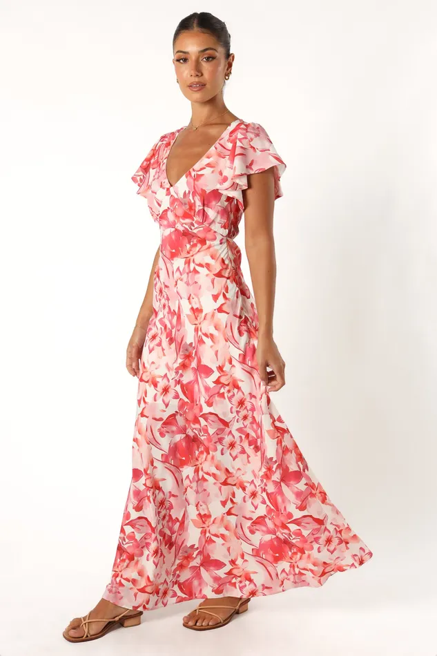 Women Ramsey Maxi Dress 8211 Red Floral Red Floral Dresses petalandpup