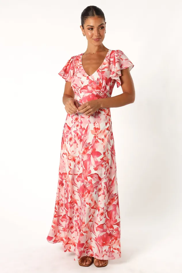 Women Ramsey Maxi Dress 8211 Red Floral Red Floral Dresses petalandpup