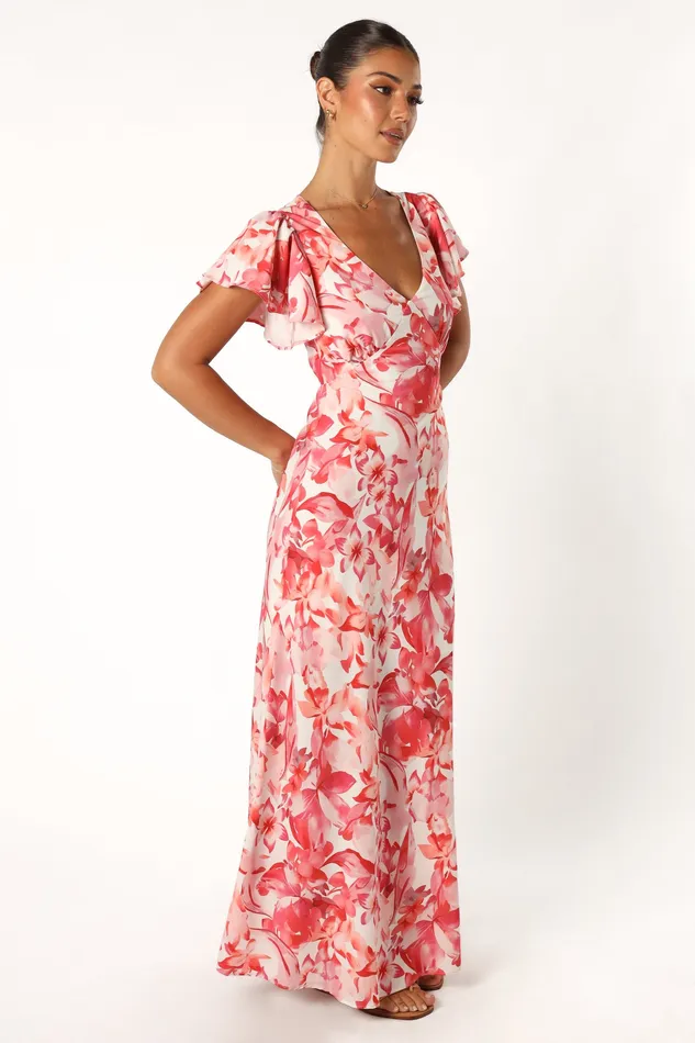 Women Ramsey Maxi Dress 8211 Red Floral Red Floral Dresses petalandpup