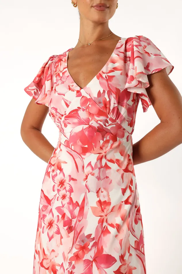 Women Ramsey Maxi Dress 8211 Red Floral Red Floral Dresses petalandpup