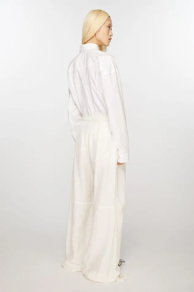 Women Relaxed Drawstring Trousers Warm White Acne Studios Trousers