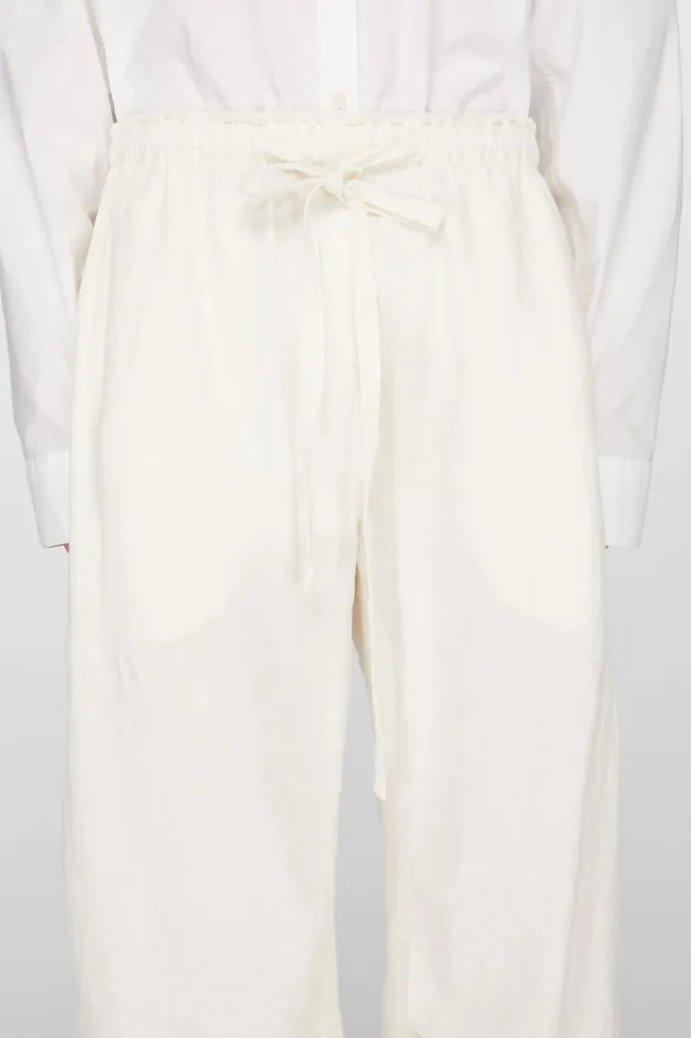 Women Relaxed Drawstring Trousers Warm White Acne Studios Trousers