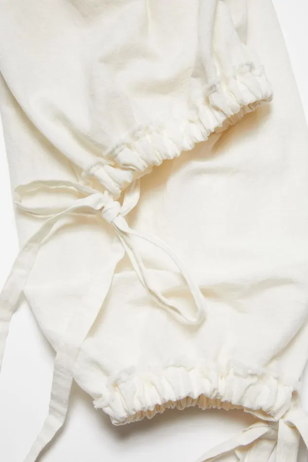 Women Relaxed Drawstring Trousers Warm White Acne Studios Trousers