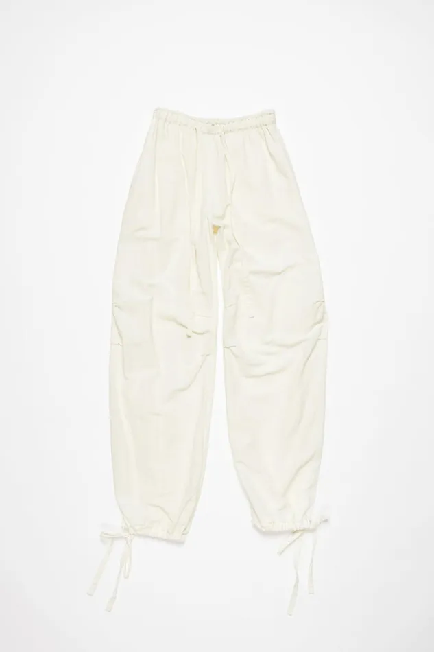 Women Relaxed Drawstring Trousers Warm White Acne Studios Trousers