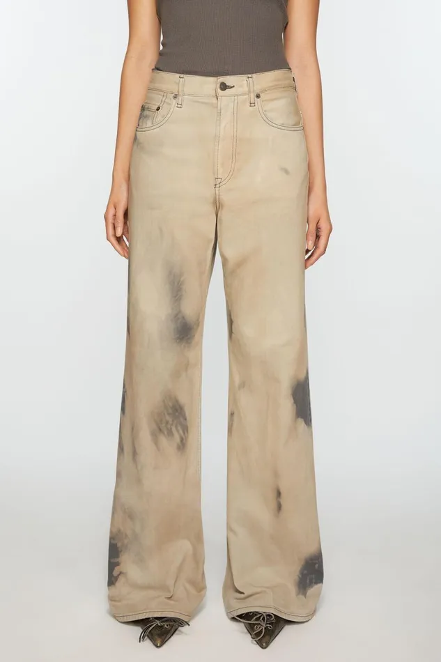 Women Relaxed Fit Jeans 8211 2022F Beigeblack Acne Studios Jeans