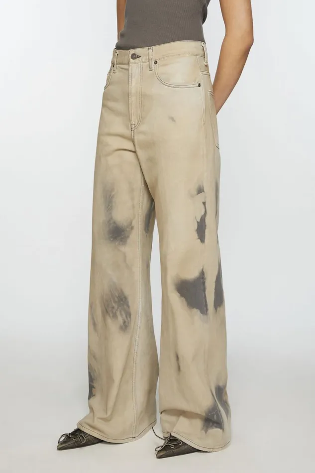 Women Relaxed Fit Jeans 8211 2022F Beigeblack Acne Studios Jeans