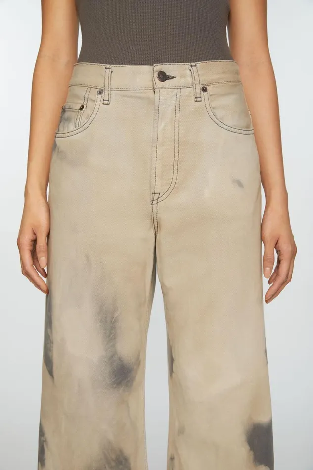 Women Relaxed Fit Jeans 8211 2022F Beigeblack Acne Studios Jeans