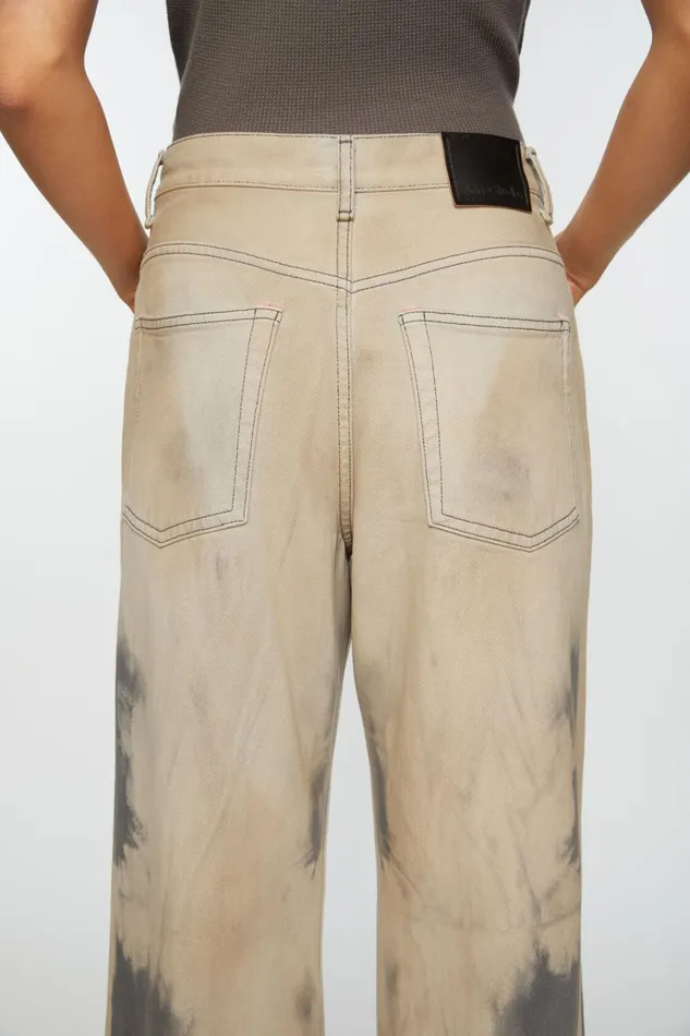 Women Relaxed Fit Jeans 8211 2022F Beigeblack Acne Studios Jeans
