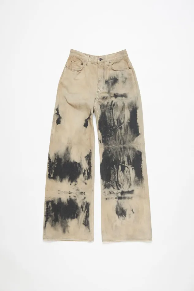 Women Relaxed Fit Jeans 8211 2022F Beigeblack Acne Studios Jeans