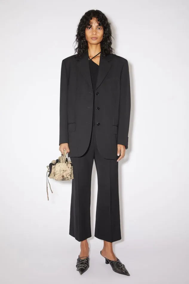 Women Relaxed Fit Suit Jacket Black Acne Studios Outerwear