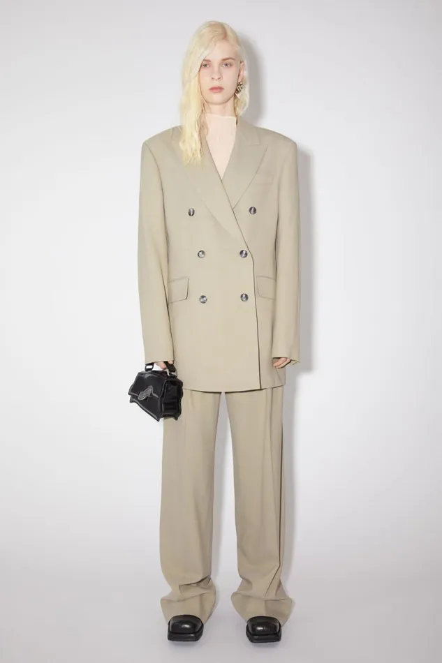 Women Relaxed Fit Suit Jacket Dusty Grey Acne Studios Outerwear