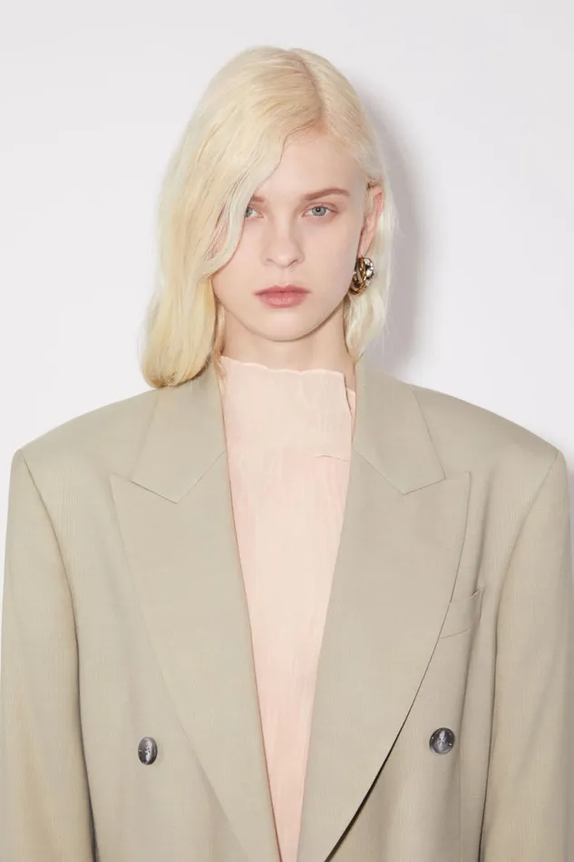 Women Relaxed Fit Suit Jacket Dusty Grey Acne Studios Outerwear