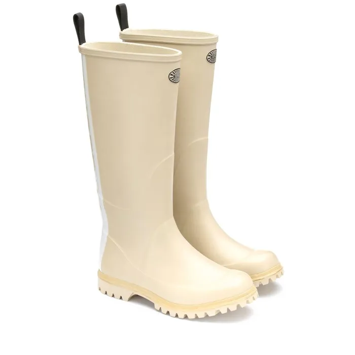 Women Rubber Boots Unisex 799 RUBBER BOOTS LETTERING High Cut BEIGE SEMOLINA Superga Gumboots