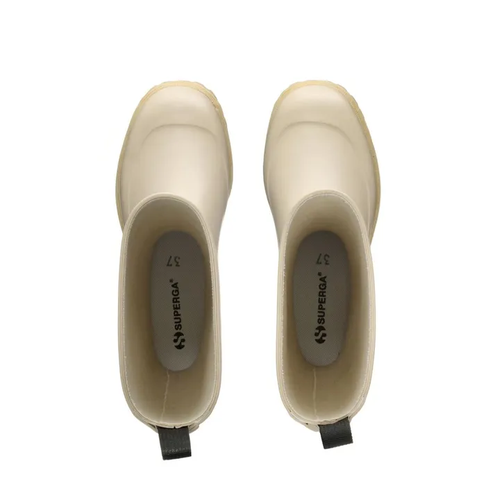 Women Rubber Boots Unisex 799 RUBBER BOOTS LETTERING High Cut BEIGE SEMOLINA Superga Gumboots