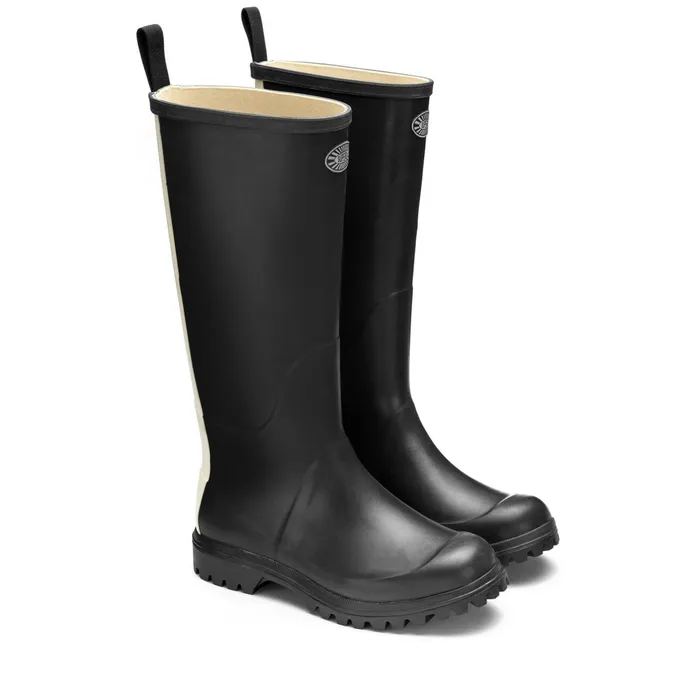 Women Rubber Boots Unisex 799 RUBBER BOOTS LETTERING High Cut BLACK Superga Gumboots