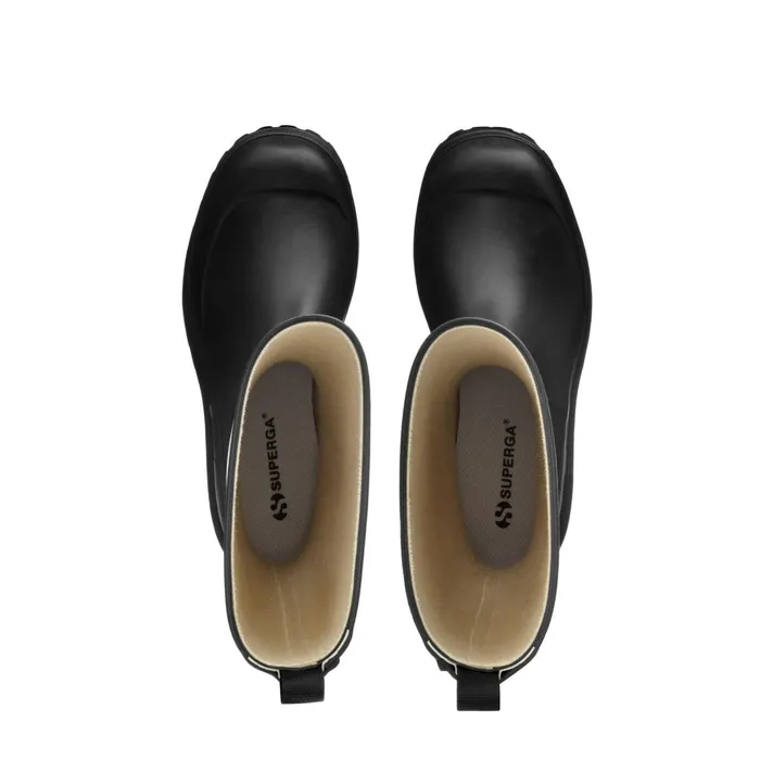 Women Rubber Boots Unisex 799 RUBBER BOOTS LETTERING High Cut BLACK Superga Gumboots