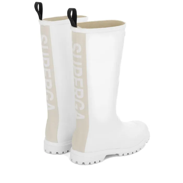 Women Rubber Boots Unisex 799 RUBBER BOOTS LETTERING High Cut WHITE Superga Gumboots