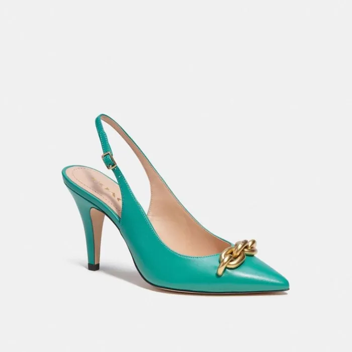 Women Sadie Slingback Pump Bright Green Coach Heels