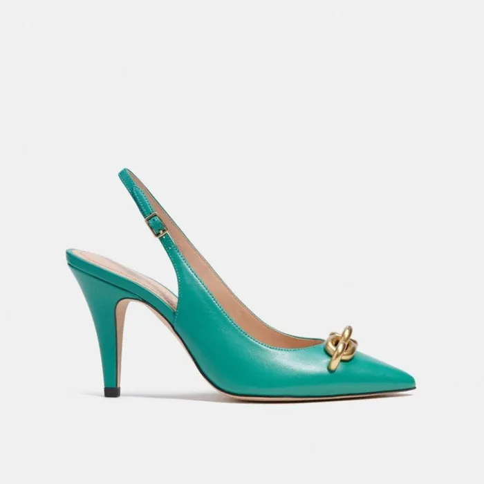 Women Sadie Slingback Pump Bright Green Coach Heels