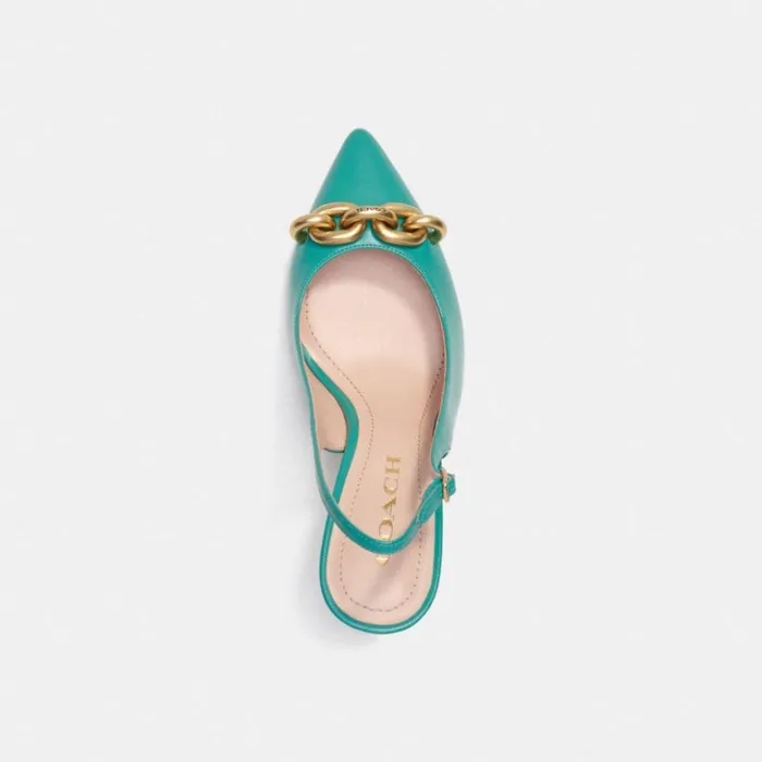 Women Sadie Slingback Pump Bright Green Coach Heels