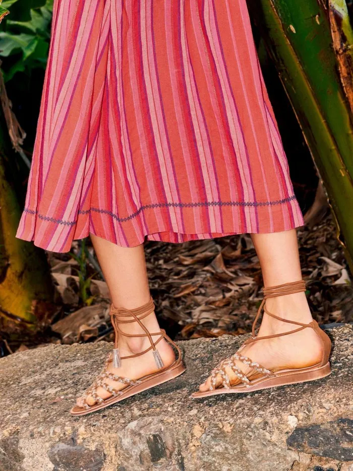 Women SANDALS White Stuff Plaited Leather Sandal Tie Leg Mid Tan Women SANDALS White Stuff Plaited Leather Sandal Tie Leg Mid Tan