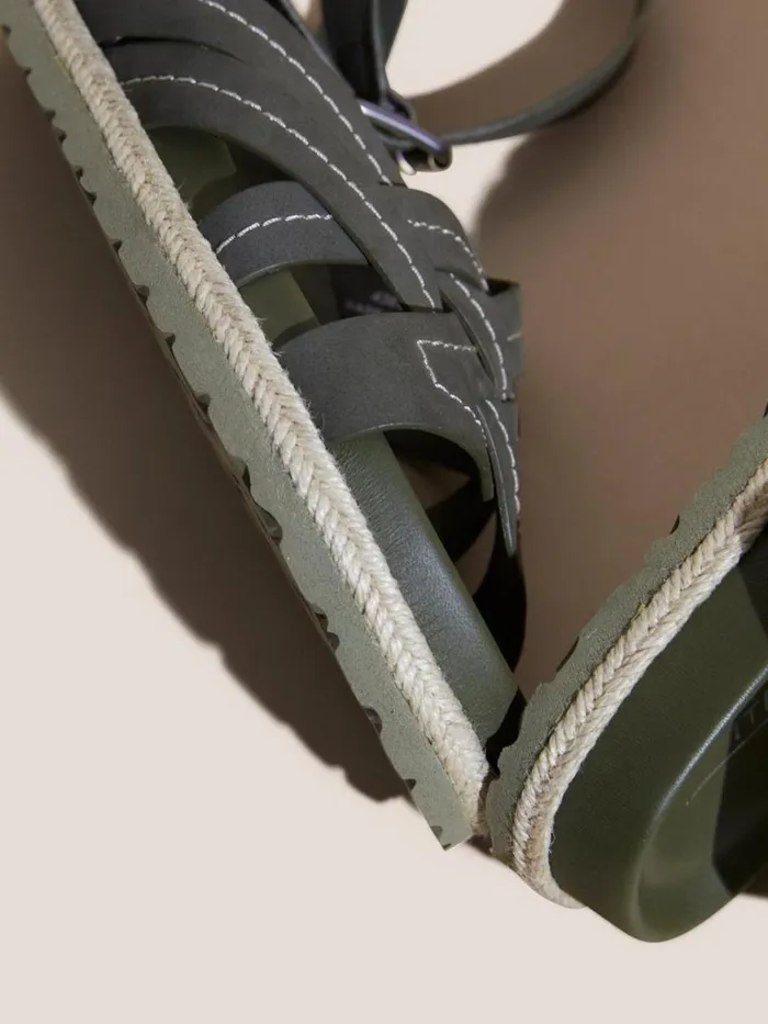 Women SANDALS White Stuff Weave Footbed Sandal Khaki Green Women SANDALS White Stuff Weave Footbed Sandal Khaki Green
