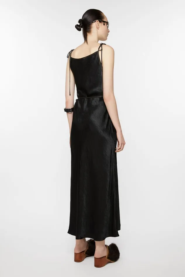 Women Satin Dress Black Acne Studios Dresses