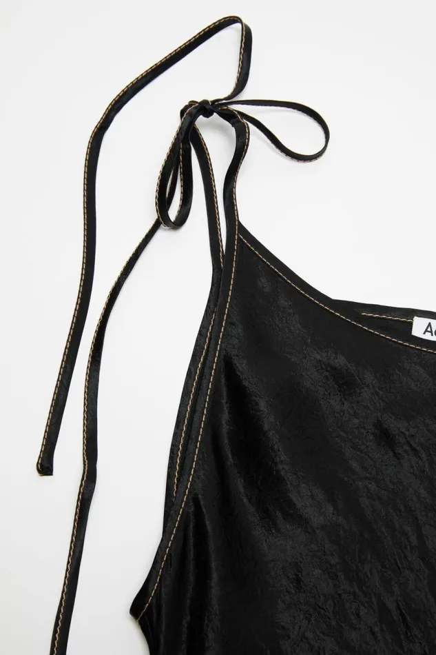 Women Satin Dress Black Acne Studios Dresses