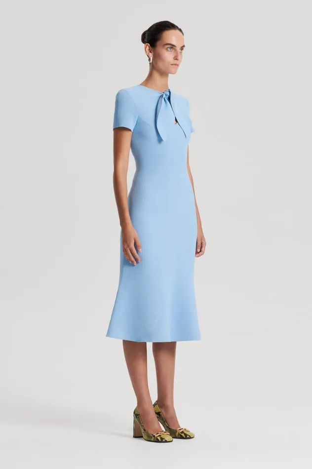 Women Scanlan Theodore Dresses CREPE KNIT CRAVAT DRESS Riviera Women Scanlan Theodore Dresses CREPE KNIT CRAVAT DRESS Riviera