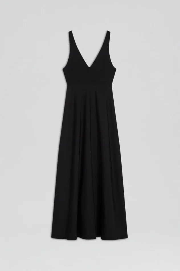Women Scanlan Theodore Dresses CREPE KNIT V NECK DRESS Black Women Scanlan Theodore Dresses CREPE KNIT V NECK DRESS Black