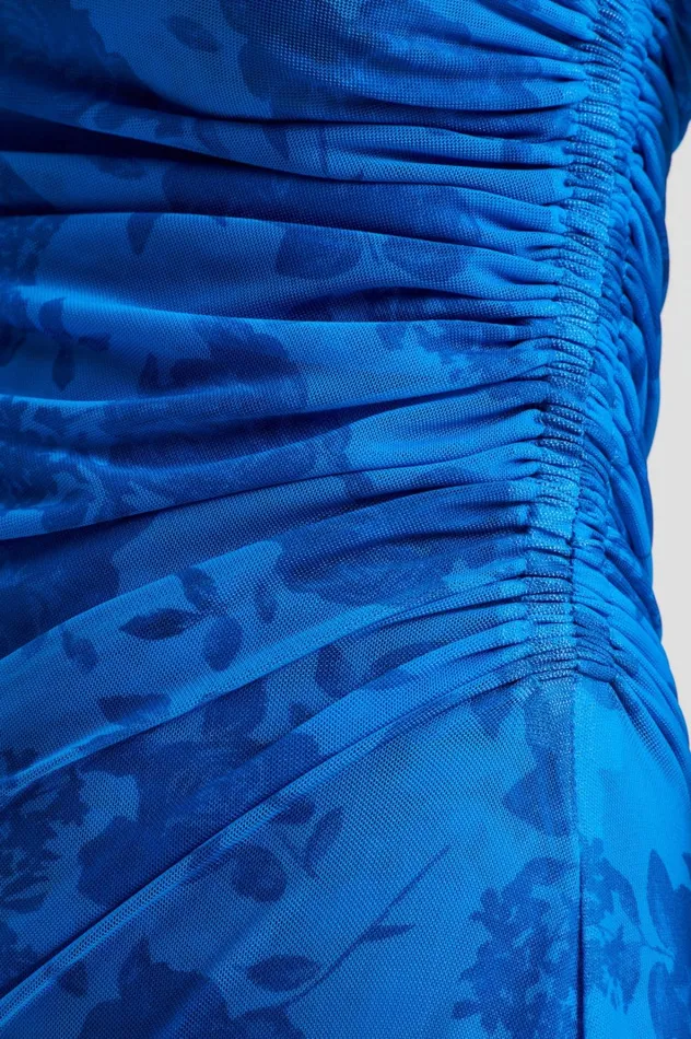 Women Scanlan Theodore Dresses FLORAL LACE PRINT MESH DRESS Blue Women Scanlan Theodore Dresses FLORAL LACE PRINT MESH DRESS Blue