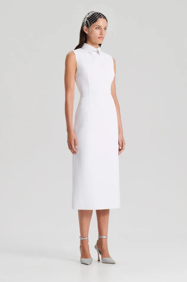 Women Scanlan Theodore Dresses SCUBA PENCIL DRESS White Women Scanlan Theodore Dresses SCUBA PENCIL DRESS White
