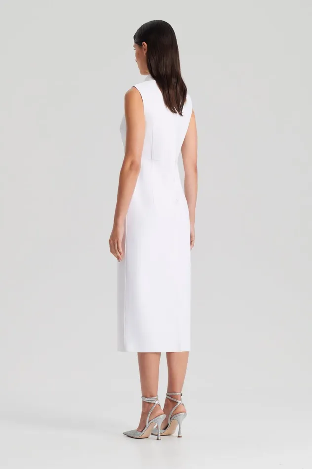 Women Scanlan Theodore Dresses SCUBA PENCIL DRESS White Women Scanlan Theodore Dresses SCUBA PENCIL DRESS White