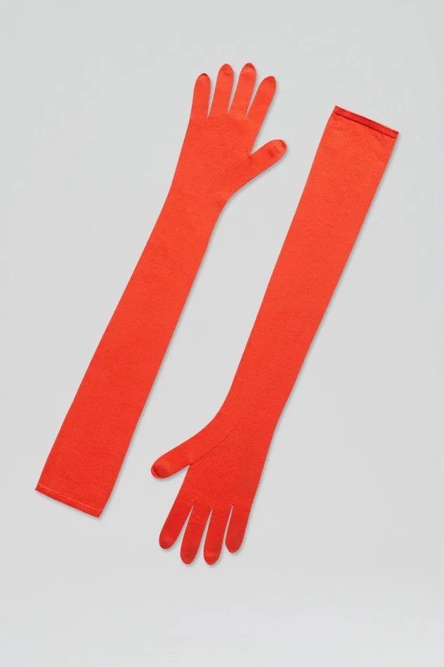 Women Scanlan Theodore Gloves CREPE KNIT GLOVES Crayon Women Scanlan Theodore Gloves CREPE KNIT GLOVES Crayon
