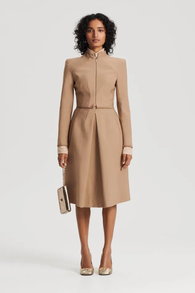 Women Scanlan Theodore Jackets MILANO ZIP JACKET Camel