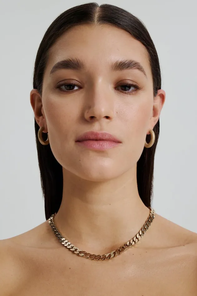 Women Scanlan Theodore Jewelry FLAT CHAIN CHOKER Lightgold