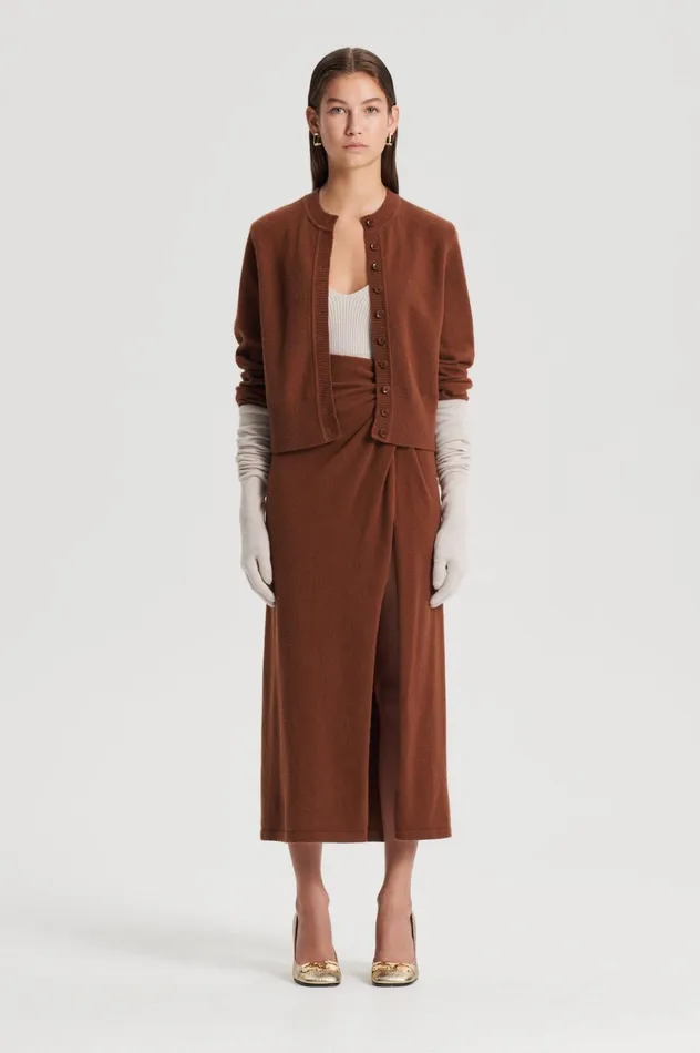 Women Scanlan Theodore Knitwear CASHMERE CARDIGAN Spice