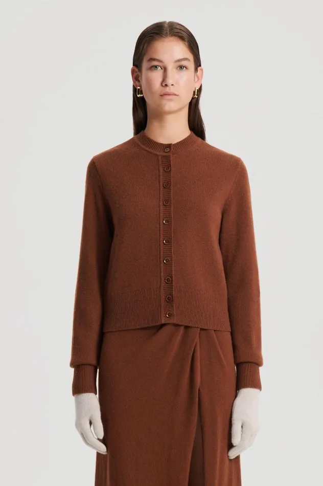 Women Scanlan Theodore Knitwear CASHMERE CARDIGAN Spice Women Scanlan Theodore Knitwear CASHMERE CARDIGAN Spice