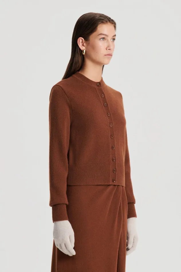 Women Scanlan Theodore Knitwear CASHMERE CARDIGAN Spice Women Scanlan Theodore Knitwear CASHMERE CARDIGAN Spice