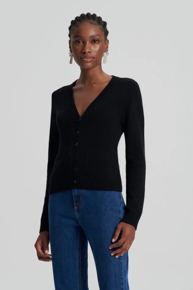 Women Scanlan Theodore Knitwear CASHMERE V Black Women Scanlan Theodore Knitwear CASHMERE V Black