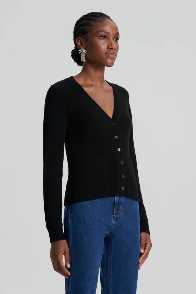 Women Scanlan Theodore Knitwear CASHMERE V Black Women Scanlan Theodore Knitwear CASHMERE V Black