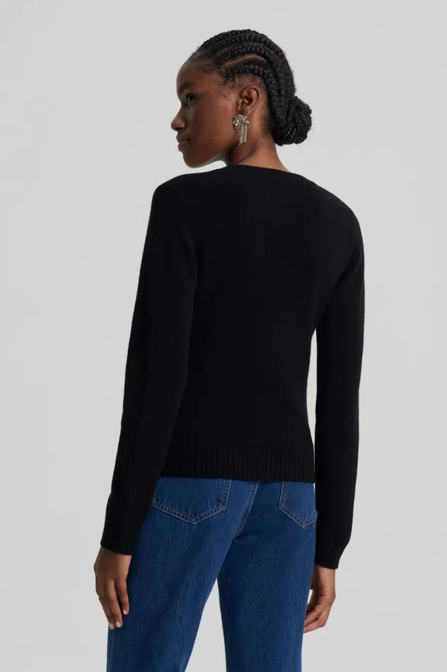 Women Scanlan Theodore Knitwear CASHMERE V Black Women Scanlan Theodore Knitwear CASHMERE V Black