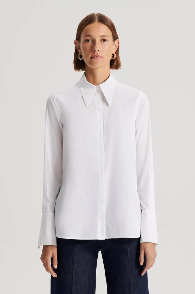 Women Scanlan Theodore Shirts COTTON SHIRT White Women Scanlan Theodore Shirts COTTON SHIRT White