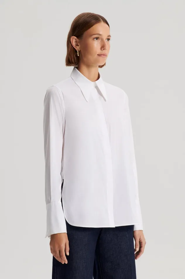 Women Scanlan Theodore Shirts COTTON SHIRT White Women Scanlan Theodore Shirts COTTON SHIRT White