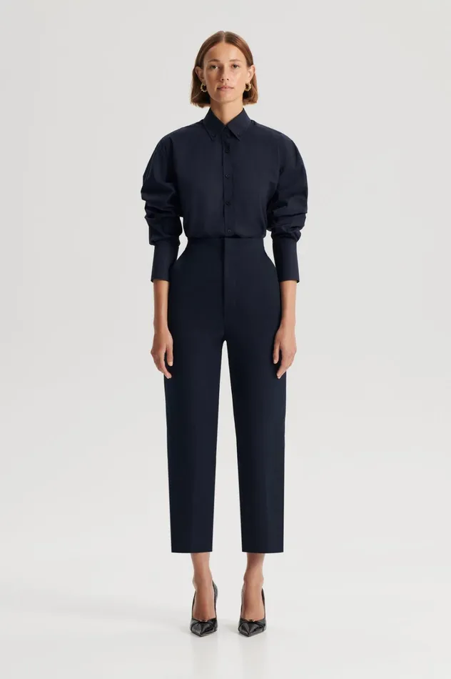 Women Scanlan Theodore Shirts PARACHUTE COTTON SHIRT Navy