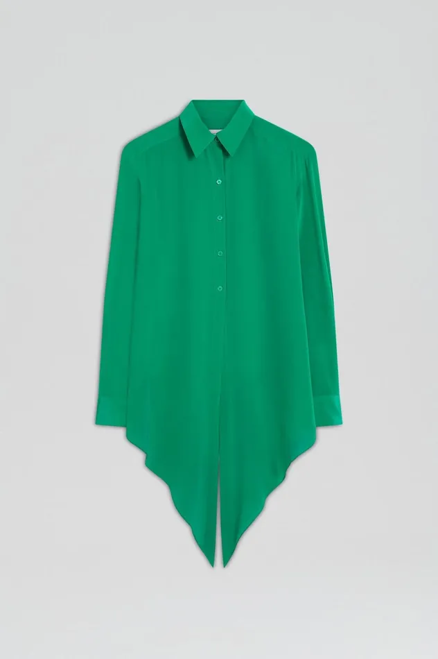 Women Scanlan Theodore Shirts SILK TIE FRONT SHIRT Emerald Women Scanlan Theodore Shirts SILK TIE FRONT SHIRT Emerald