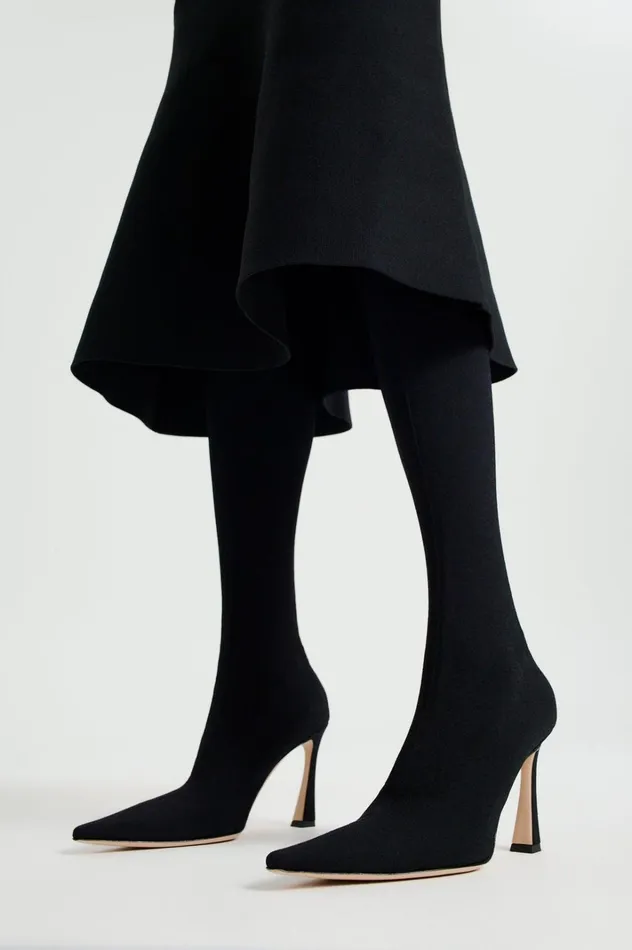 Women Scanlan Theodore Shoes STRETCH THIGH Black