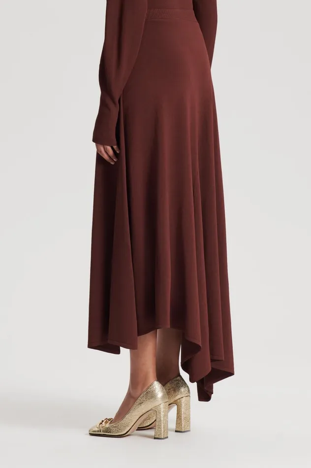 Women Scanlan Theodore Skirts DRAPE HEM SKIRT Burgundy Women Scanlan Theodore Skirts DRAPE HEM SKIRT Burgundy