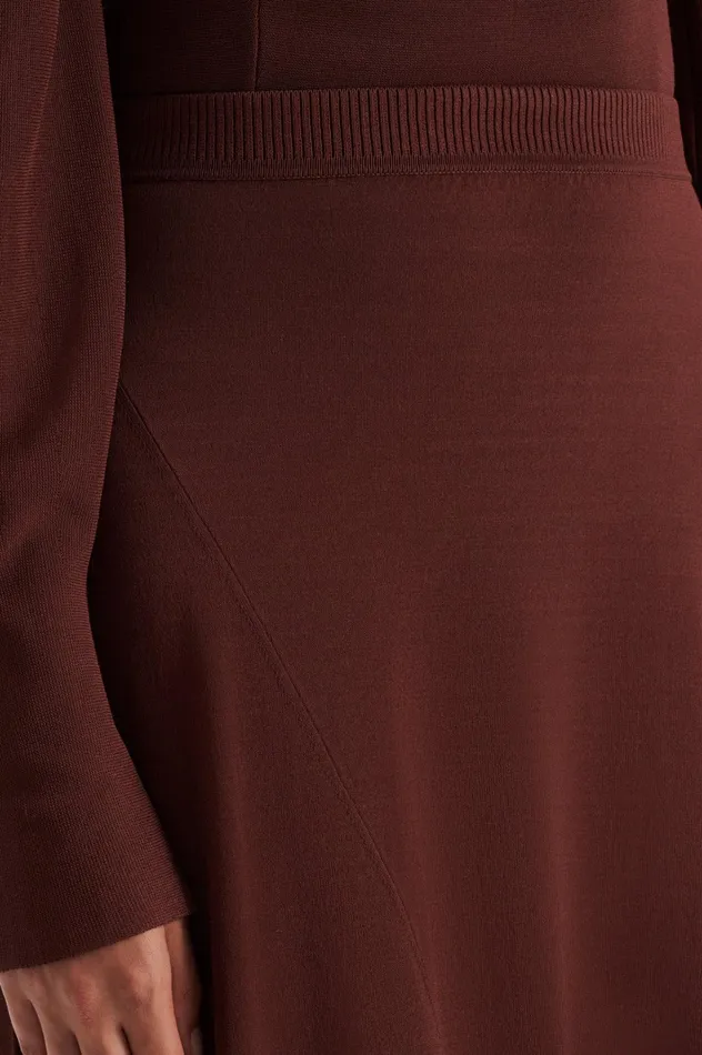 Women Scanlan Theodore Skirts DRAPE HEM SKIRT Burgundy Women Scanlan Theodore Skirts DRAPE HEM SKIRT Burgundy