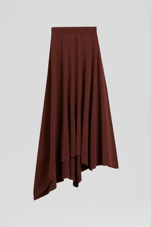 Women Scanlan Theodore Skirts DRAPE HEM SKIRT Burgundy Women Scanlan Theodore Skirts DRAPE HEM SKIRT Burgundy